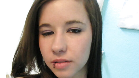 Inked amateur teen touches her hot pussy and shows her curvy body