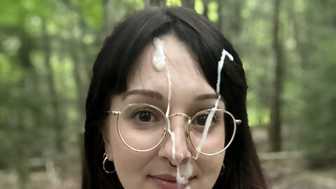 Love his thick white load on my face! PS I walked home like this