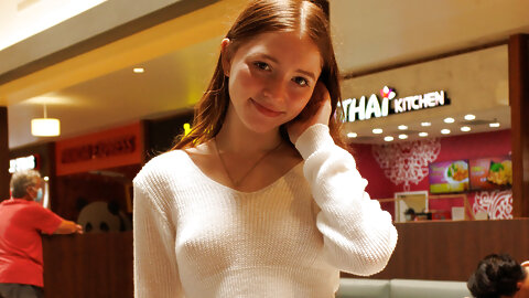 Sexy babe Myra Glasford flashes her ass and tits before stripping in a car