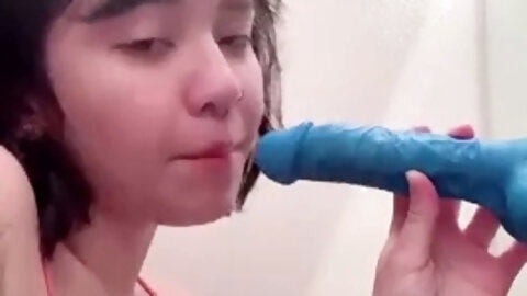 Sexy ebony teen solo toy masturbation