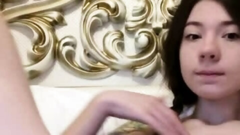 Petite small tit babe with perfect pussy masturbates