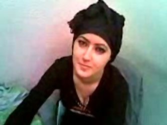 My pale skin black haired Iranian GF has a charming eyes. She shows off her lean waist and strokes her natural C cup tits teasing my cock.