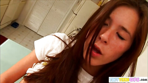 BrookeSkye Rubbing small boobs and Pussy inside panty