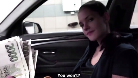 Stunning Car Washer Having Sex with Public Agent for Money