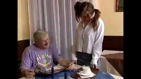 Petite teen slut and horny gramp